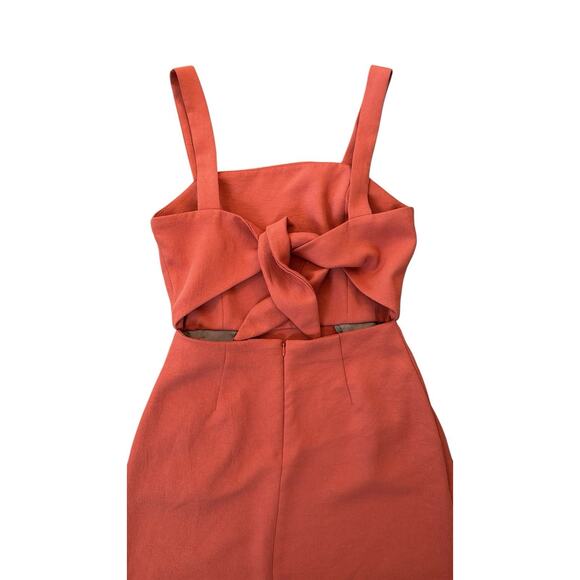 Aritzia Wilfred Ecoulement Tie Cut Out Peep Back Mini Dress Orange Womens Size 2 - Picture 5 of 11
